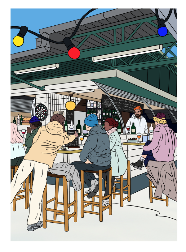 Les Enfants du Marche Natural Wine Bar Artwork Poster | MORE Natural Wine
