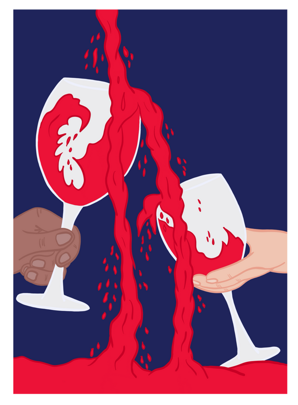 Red Wine Flowing Wine Poster