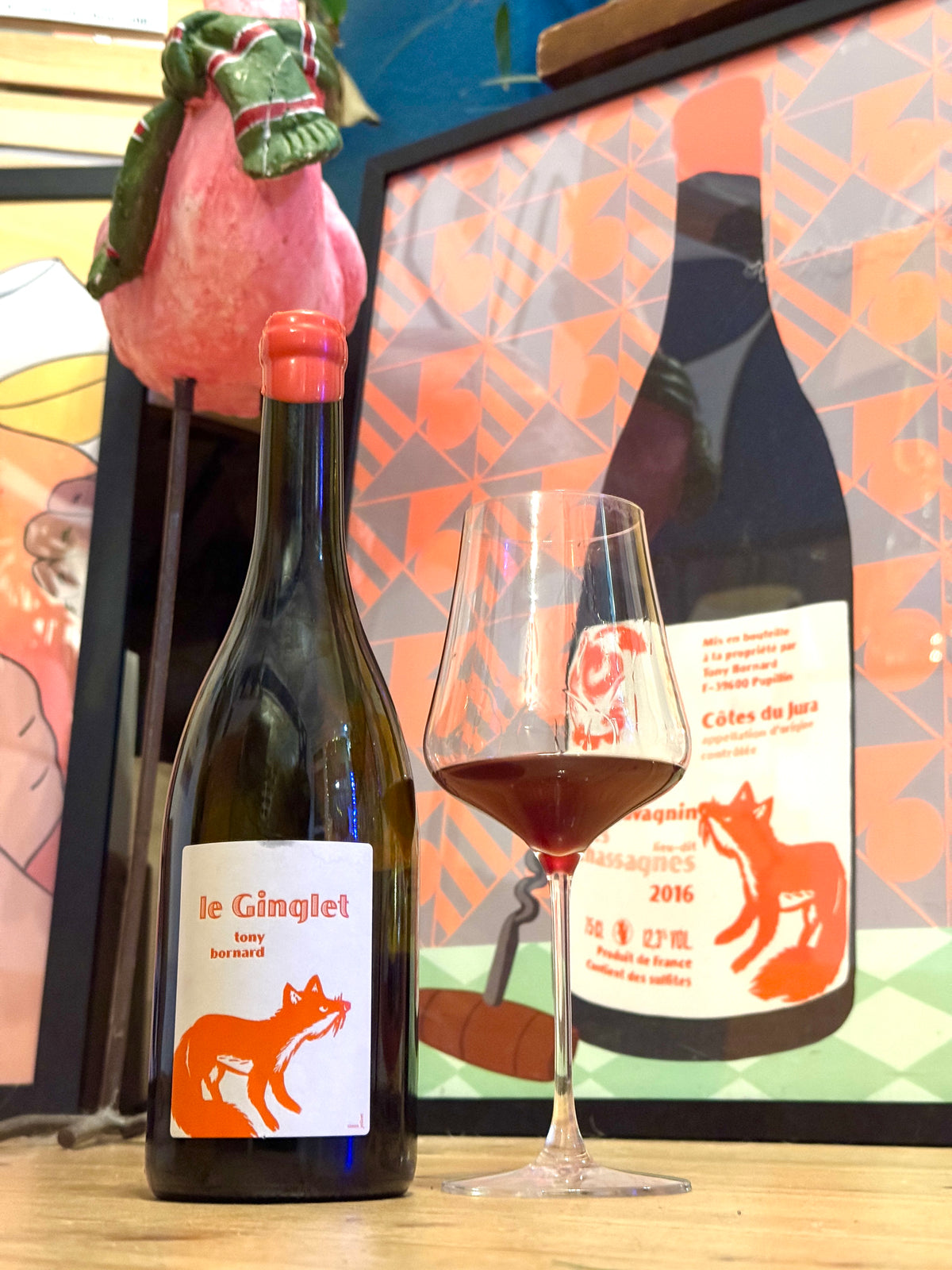 Tony Bornard - Le Ginglet from Tony Bornard in the Jura, poured into a glass