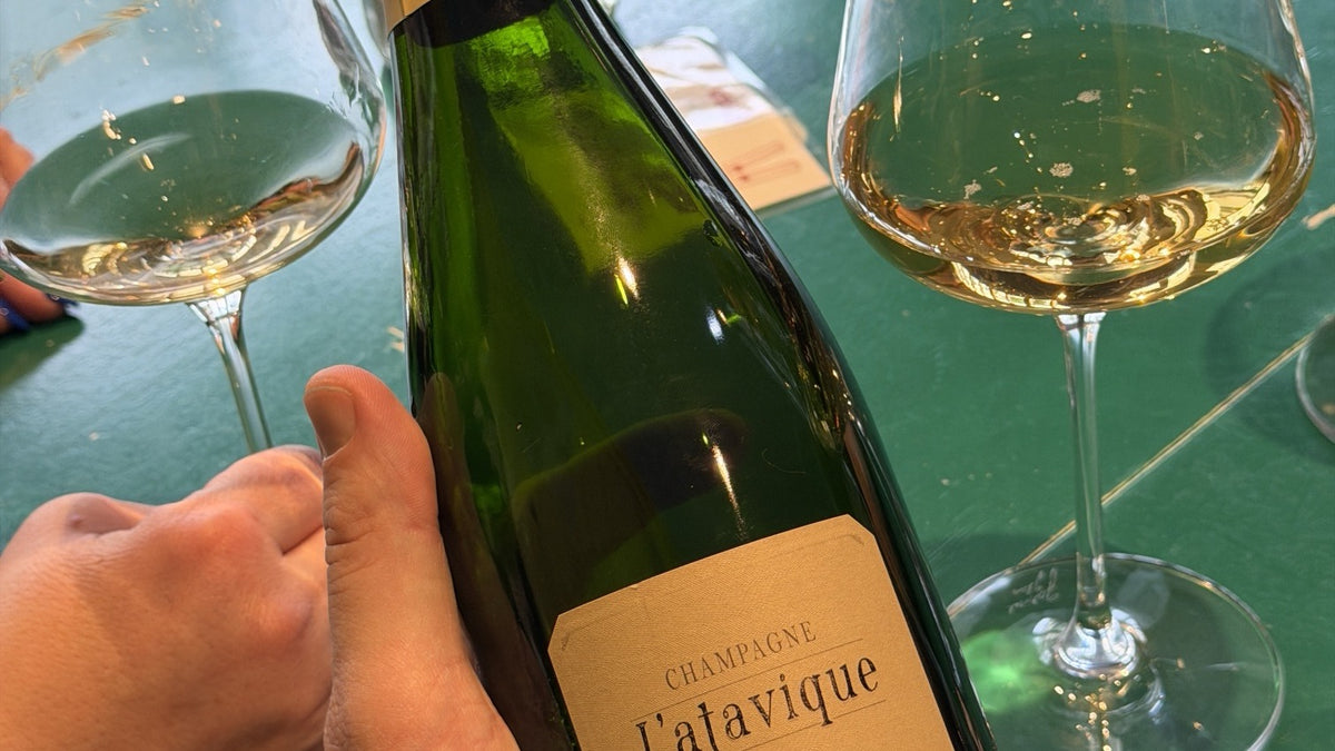 Grower Champagne from Verzy in the Montagne de Reims, poured into two glasses