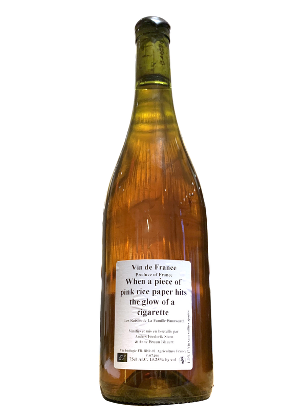 When a piece of pink rice paper hits the glow of a cigarette | Natural Wine by Anders Frederik Steen.